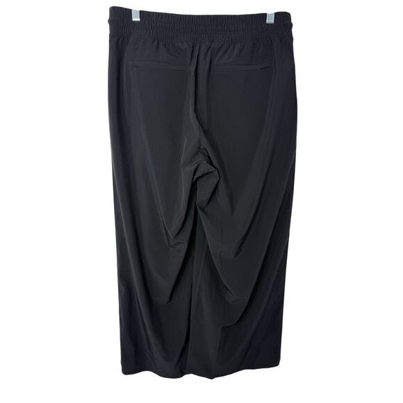 Athleta Avenue Wide Leg Crop Pants Black Stretch Pull-On Flowy Trouser Sz 10 - Picture 4 of 11